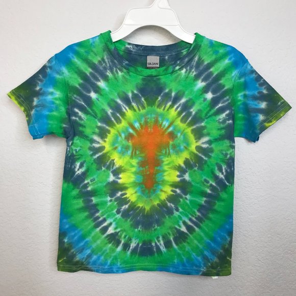 🍭KIDS Tie-Dye T-Shirt | Green/Blue/Orange | XS - Picture 3 of 6